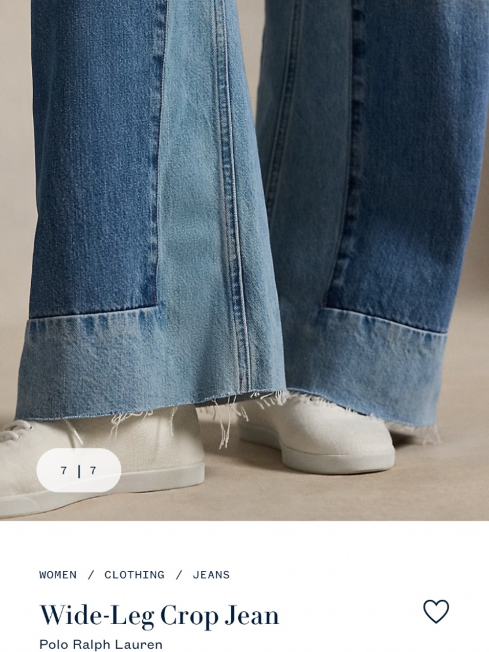 Polo Ralph Lauren - Wide Leg Crop Jean - Picture 3 of 4